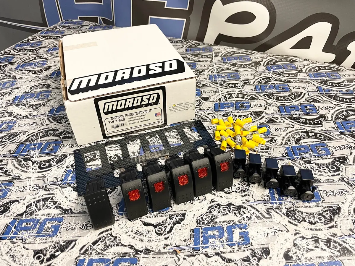 Moroso Universal Racing Switch Panel - Grey Black With Led 1