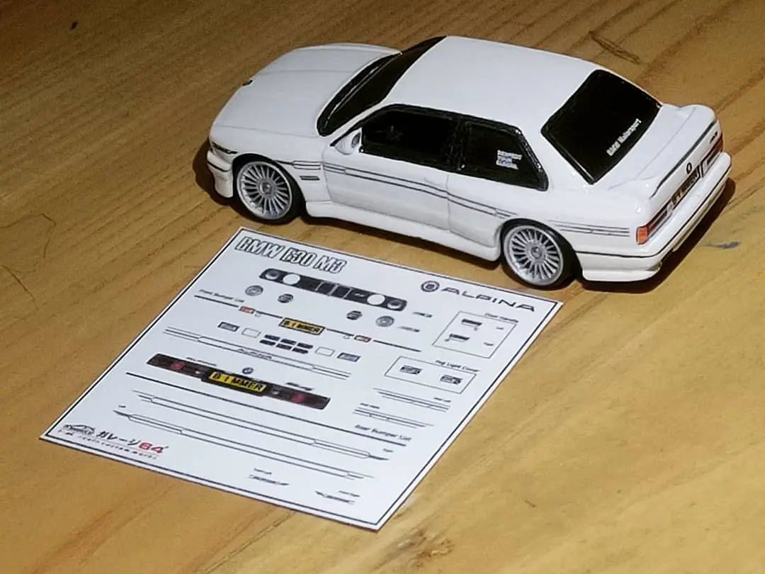 Decal Hot Wheels Bmw E30 Alpina (Black Line) 1