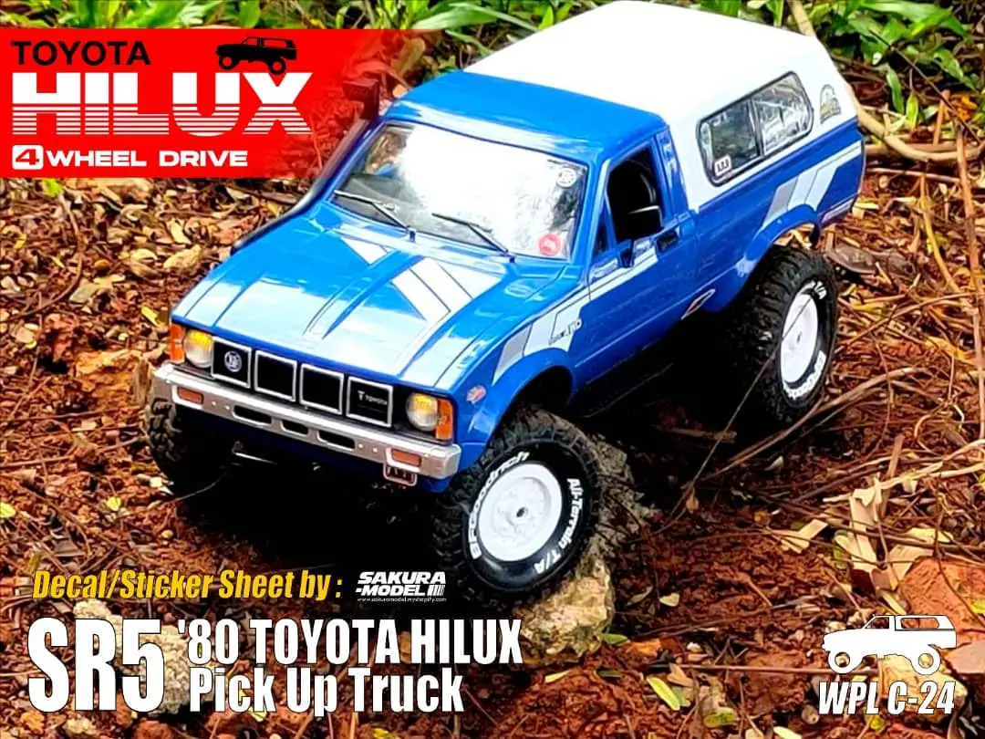 Decal / Stickers Sheet For Wpl C24 1980 Toyota Hilux Sr5 1