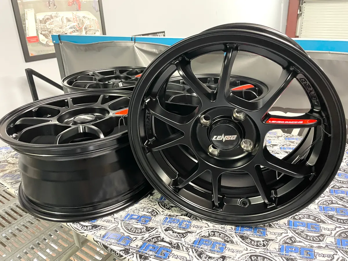 Lenso 95G Wheels - 15X7" +40Mm 4X100 - Satin Black 1