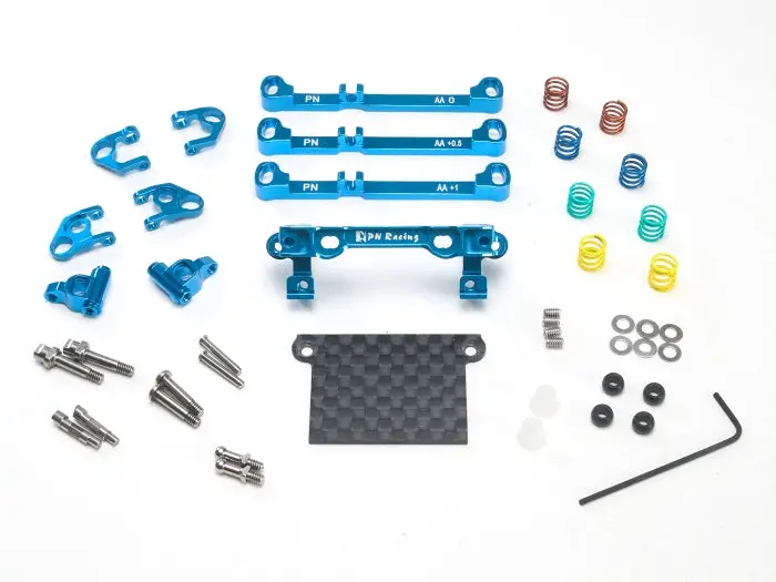 Pn Racing Mini-Z V4 Mr03/Pnr2.5W Double A-Arm Front Suspension (Black, Orange & Blue) Mr3080 2