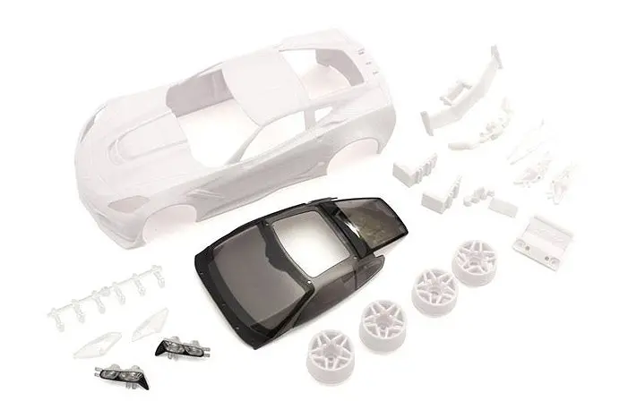 Kyosho Corvette Zr1 White Body Set W/Wheel  Mzn196 1