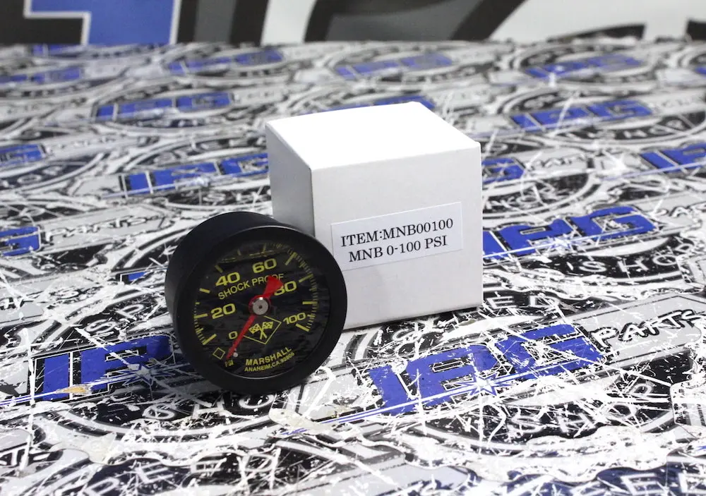 Marshall Midnight Black 0-100 Psi Mechanical Liquid Filled Fuel Pressure Gauge 1