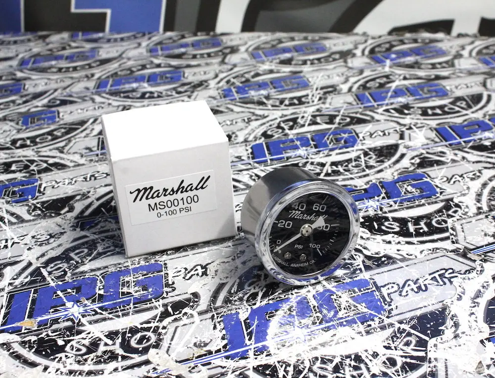 Marshall Ss & Black 0-100 Psi Mechanical Liquid Filled Fuel Pressure Gauge 1