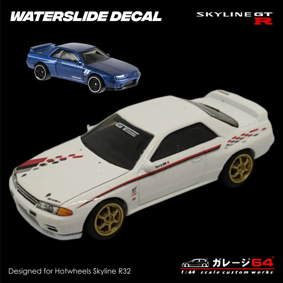 Decal Set Hot Wheels Skyline R32 Nismo S-Tune 1