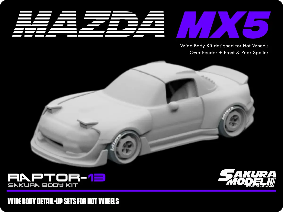 Add On Body Kit For Hot Wheels 1991 Mazda Miata Mx5 1