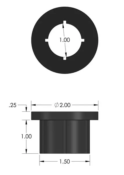 Single Poly Bushing 3 Inch Wide With 5/8 Inch Bolt Hole 2