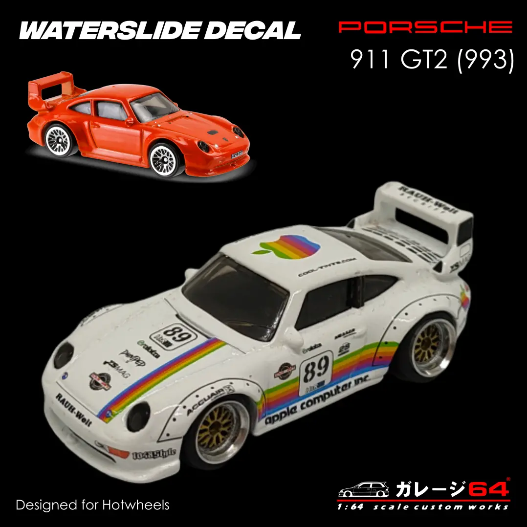 Decal Set Hot Wheels Porsche 993 Gt2 - Rwb Apple 1