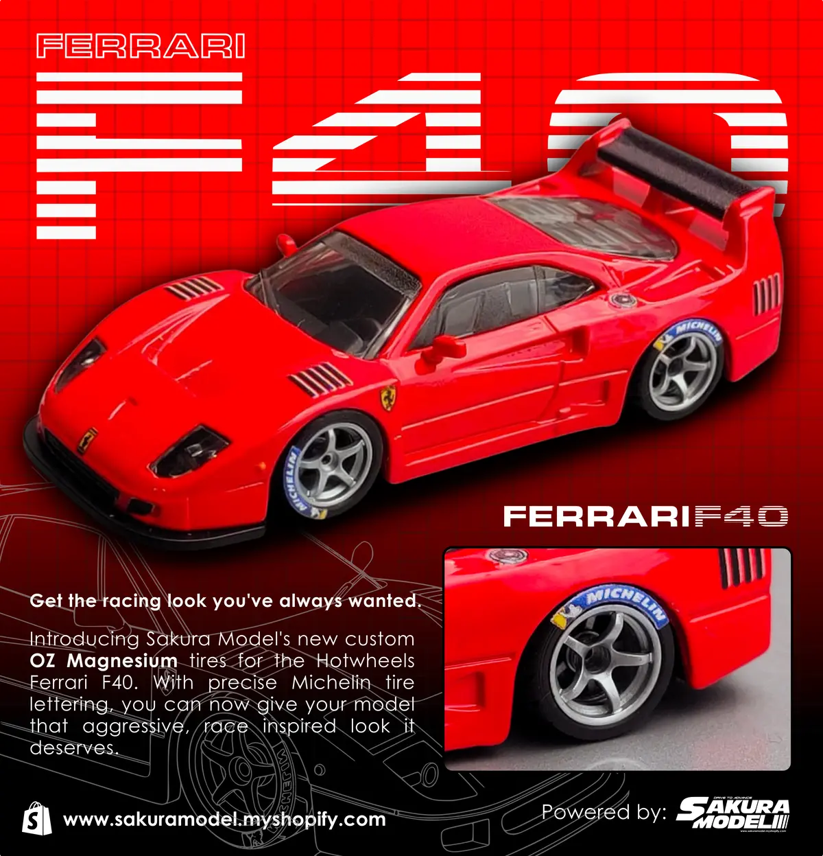 Custom Wheel 64 Scale Model Oz Magnesium F40 1