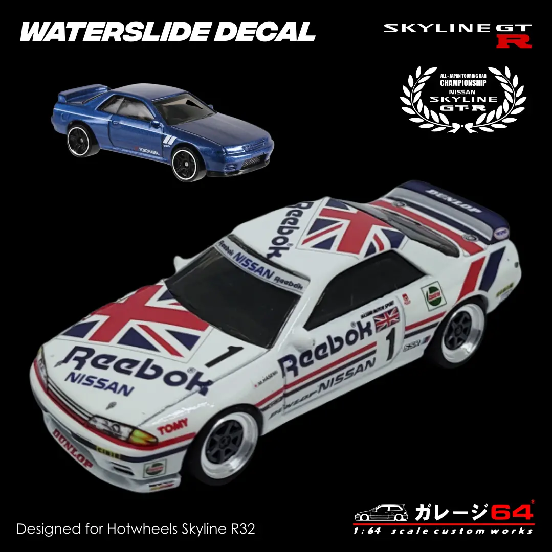 Decal Set Hot Wheels Skyline R32 Reebok Jgtc 1