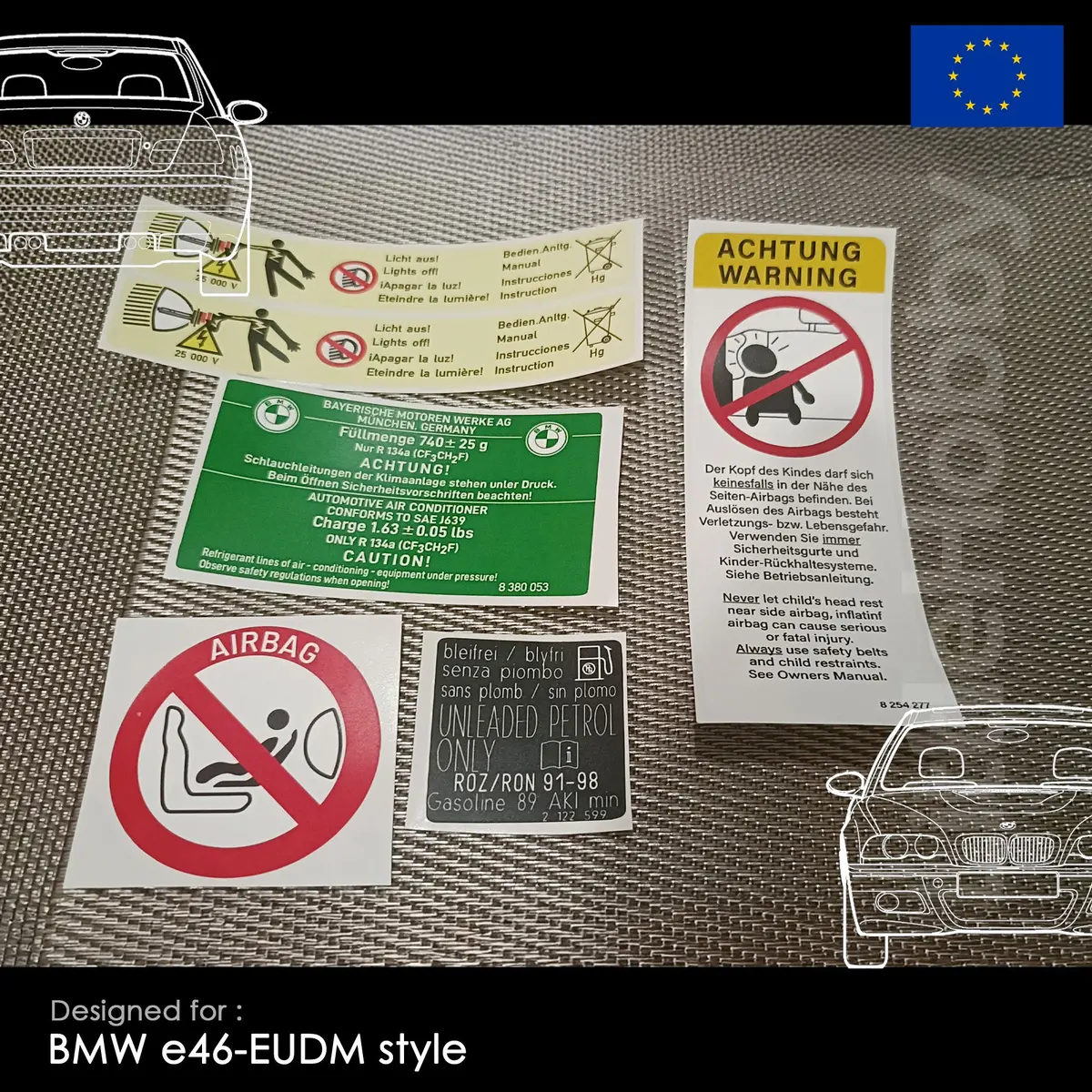 Restoration Decal Bmw E46, Eudm Style 1