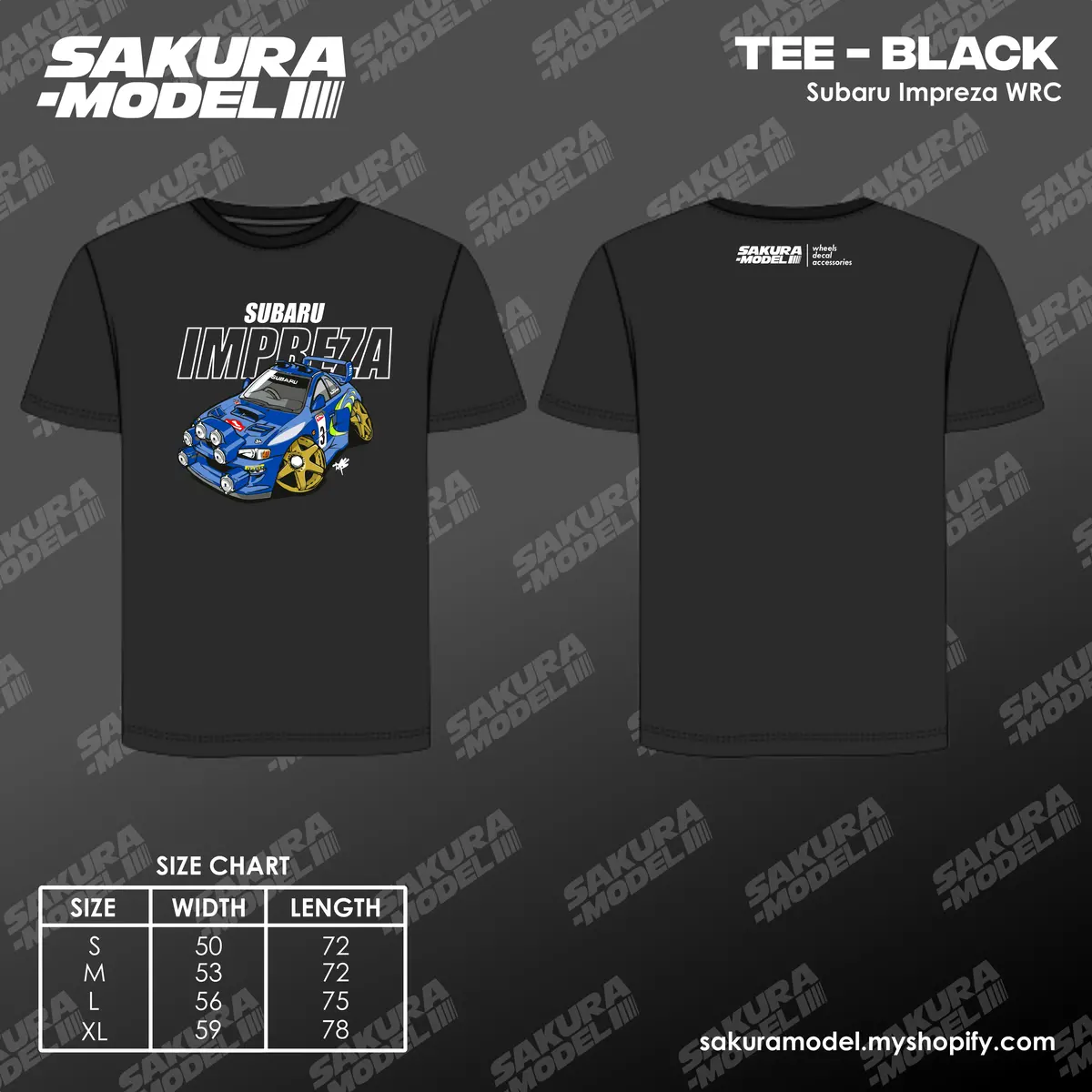 Tee Black - Subaru Impreza Wrc 1