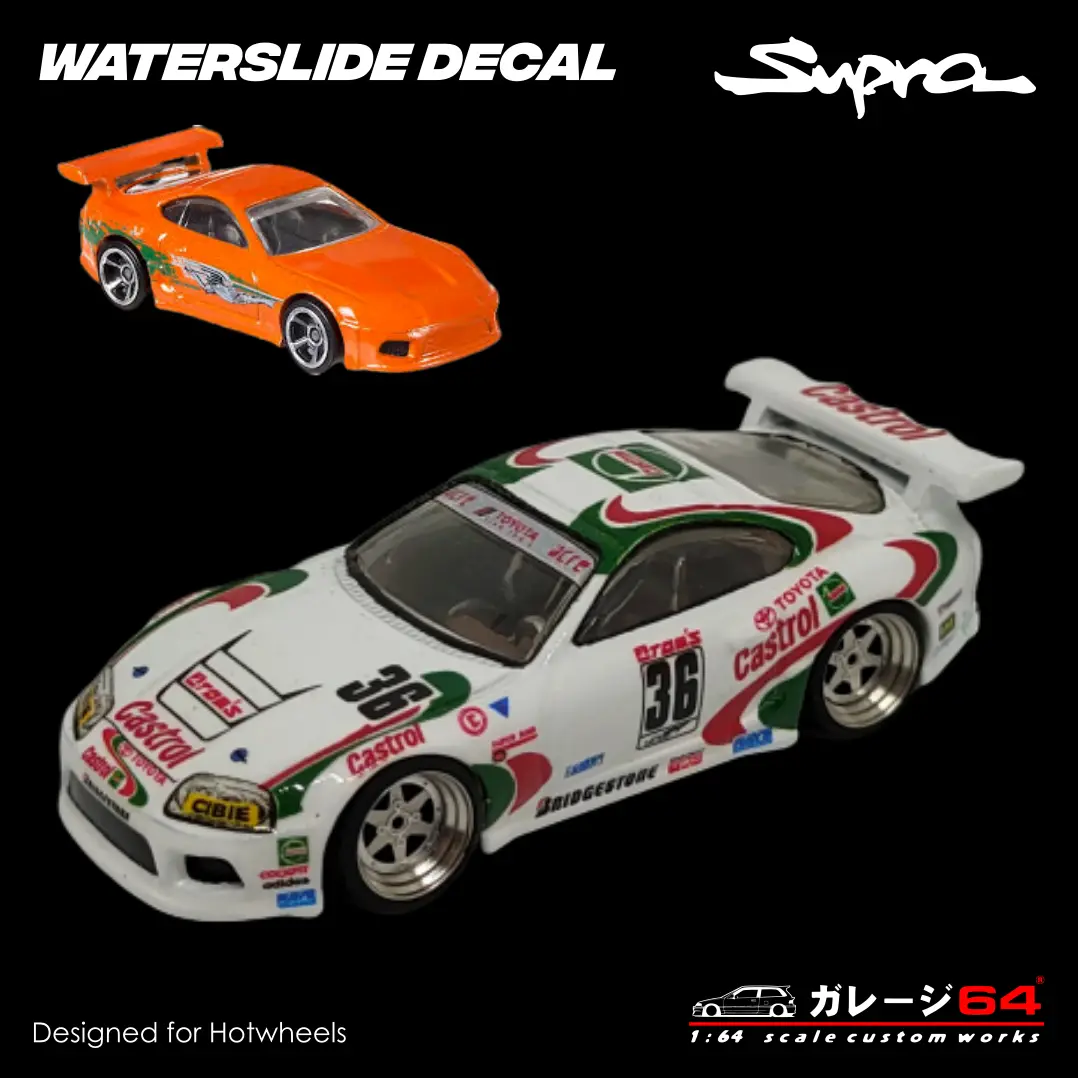 Decal Set Hot Wheels Supra Castrol Jgtc 1