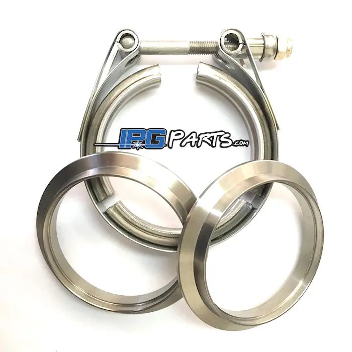 Ticon Industries 2.5" Titanium V Band Assembly (2 Flanges & 1 Clamp) 1