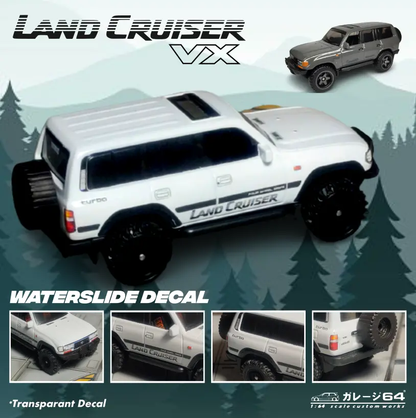 Decal Set Hot Wheels Land Cruiser 80 Series Vx 2