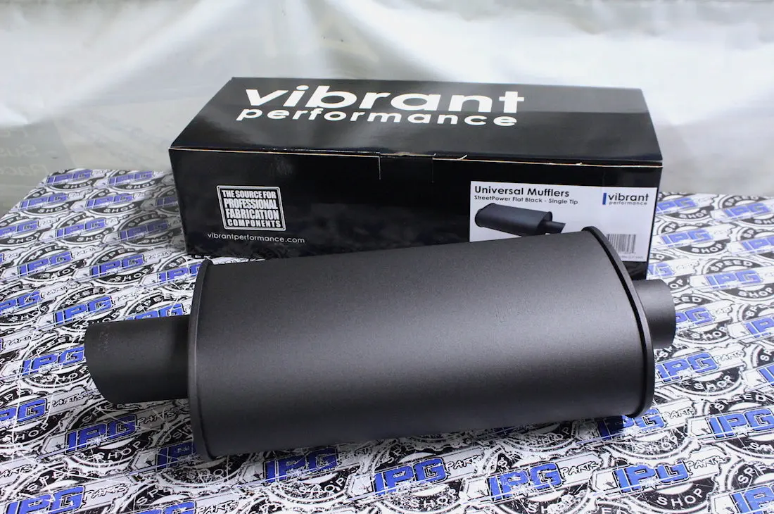 Vibrant Performance Flat Black Stealth Universal Muffler 1