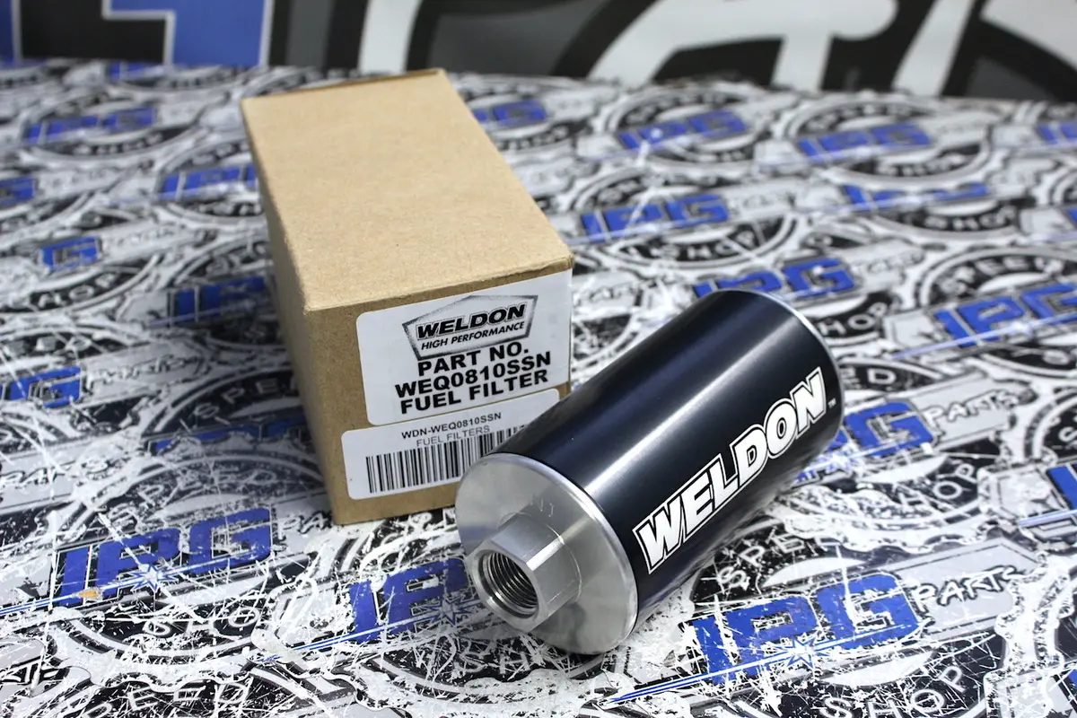 Weldon Racing Universal In Line -8An Fuel Filter 10 Micron Ss Stainless Element 1