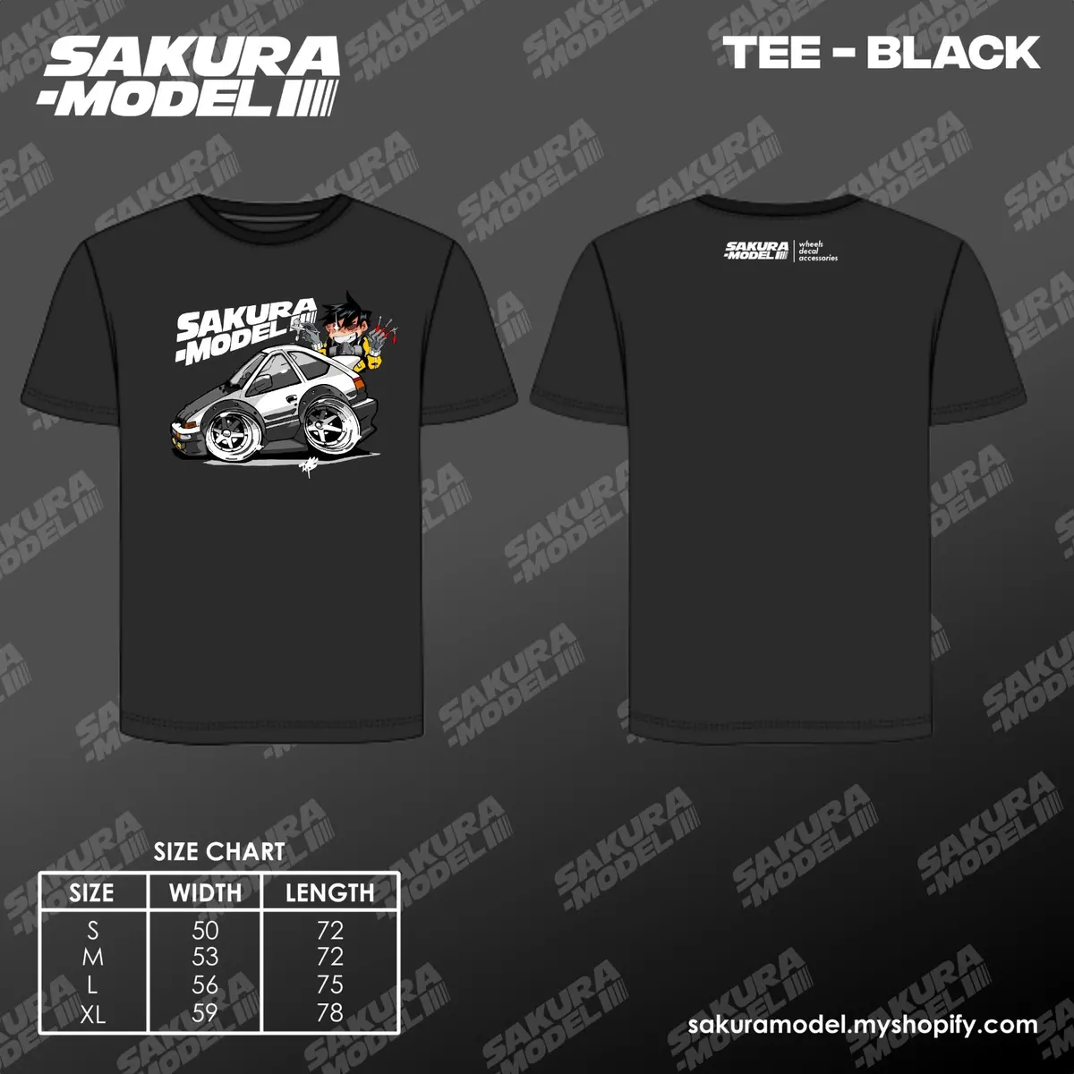 Tee Black - Sakura Model Ae86 2 1