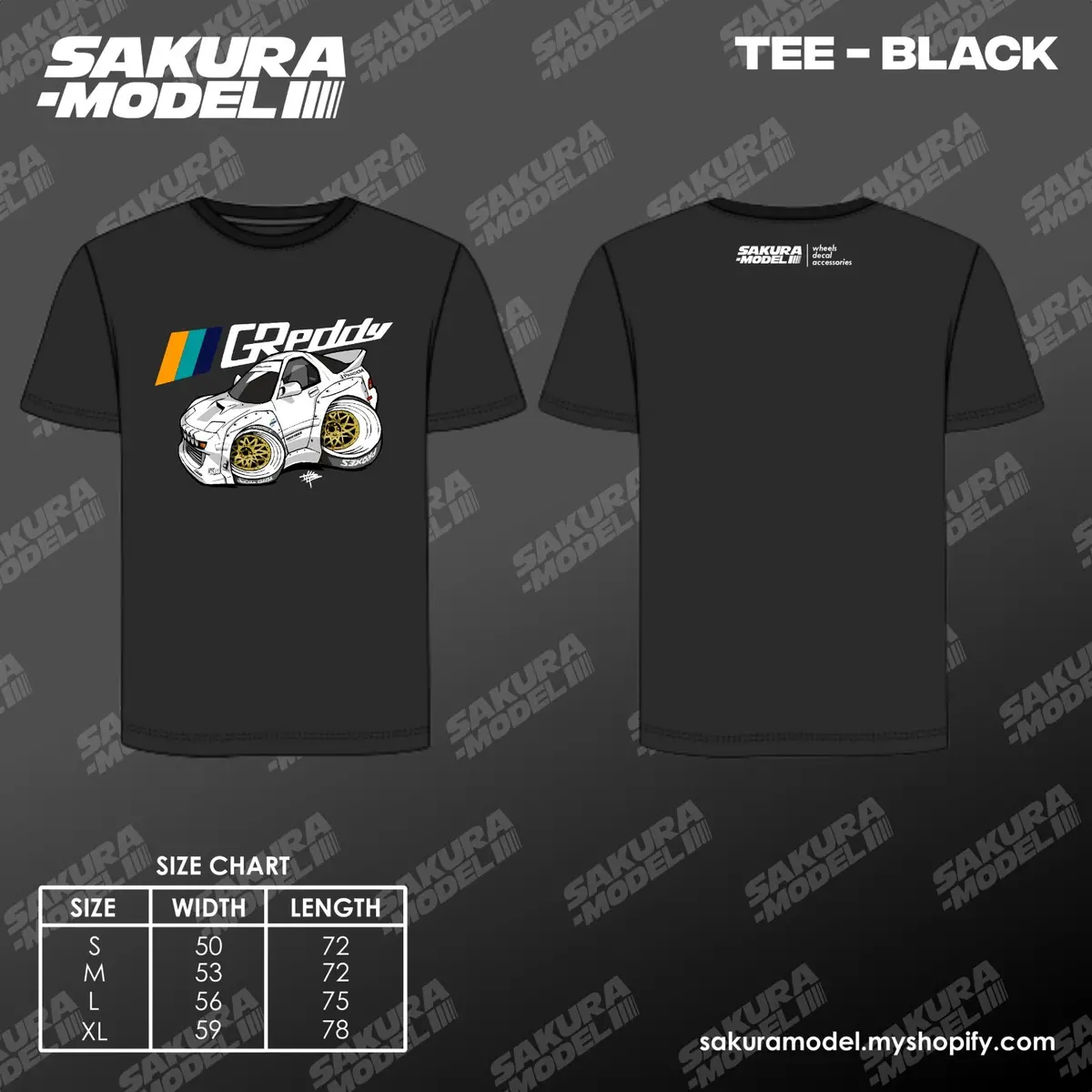 Tee Black - Sakura Model Savanna Rx7 Greddy 1