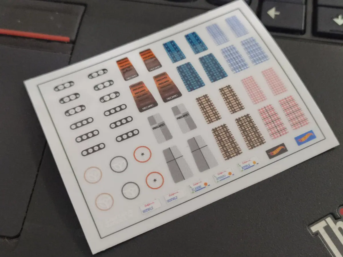 Detailing Decal For Hotwheels Interior V.3 1