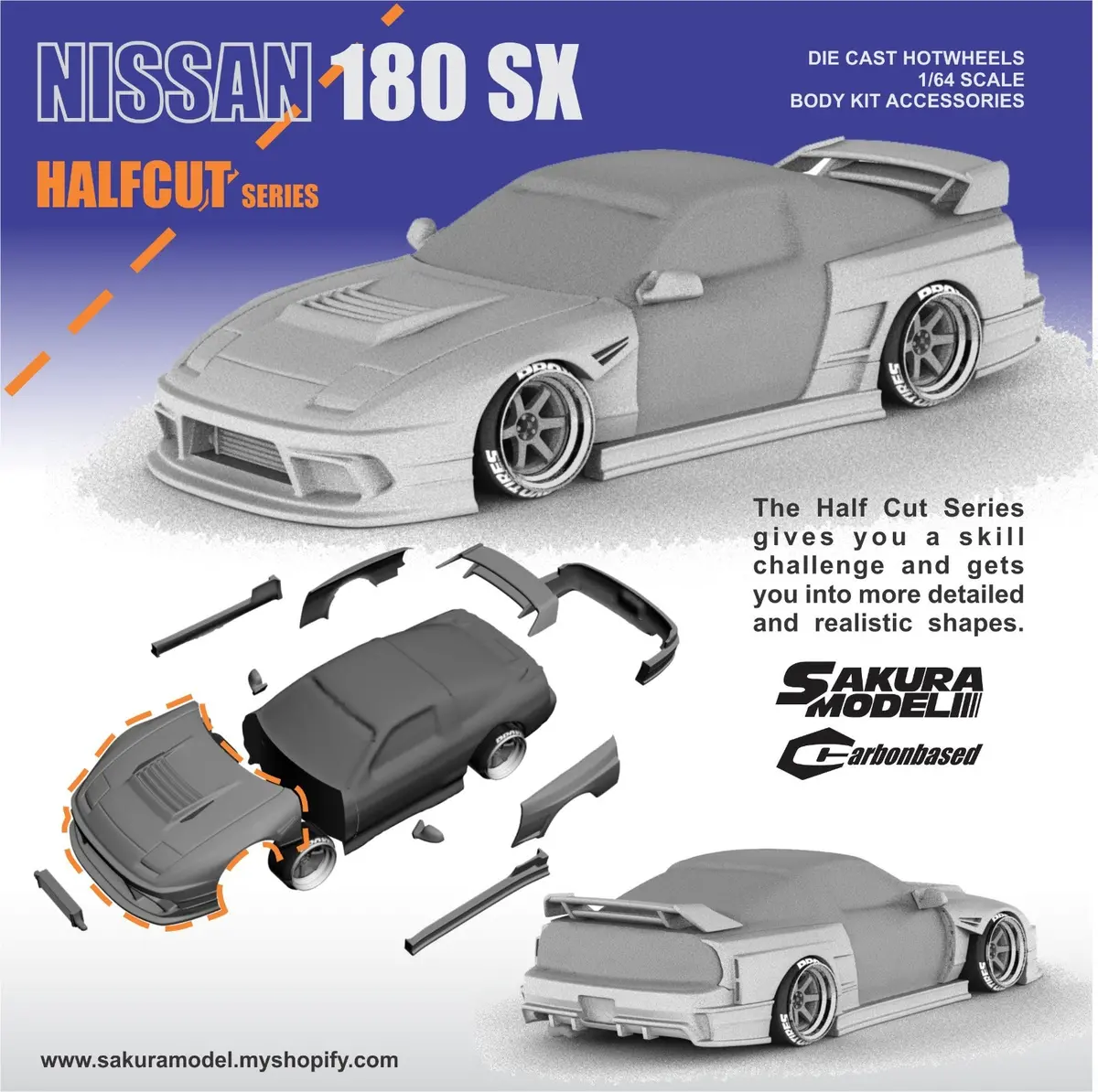 Half Cut Kit / Body Kit For Hot Wheels Nissan 180Sx 1