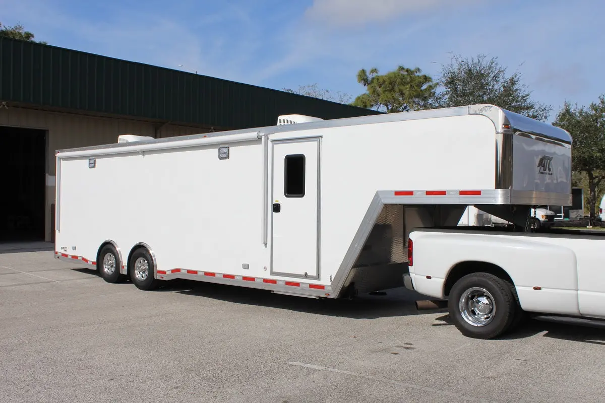Sold * 2016 Atc 34' Gooseneck Aluminum Race Car Trailer, Excellent Condition 1