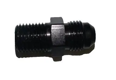 Black Anodized, Adaptor Male /Male Straight, -6 Male Flare To 1/4" Npt Male 1