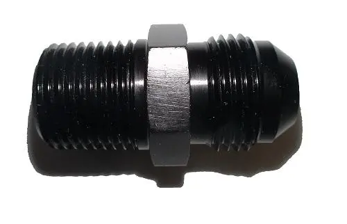 Black Anodized, Adaptor Male /Male Straight, -10 Male Flare To 1/2" Npt Male 1