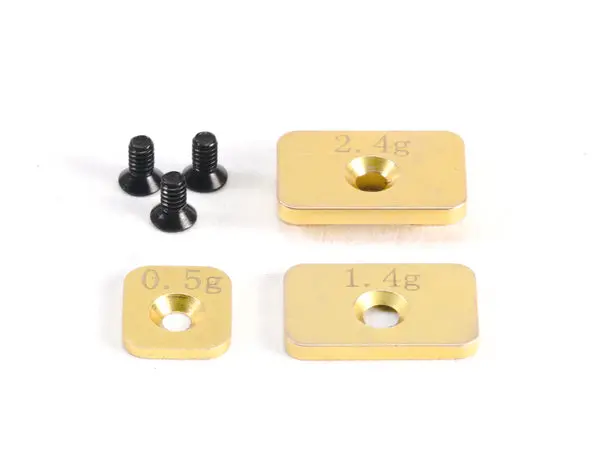 Pn Racing Mini-Z Brass Weight Set For V2 Interchangeable Front Body Mount 1