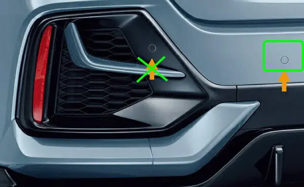 シビック パーキングセンサー（Hatch）用のリアセンターセンサー(6センサー用）のみ ※フロント／リアコーナーセンサー本体、その他付属品は別売 1
