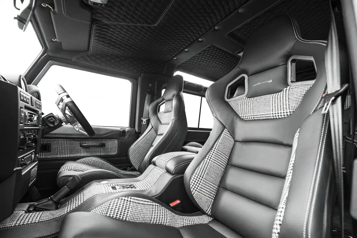 Land Rover Defender 90 Houndstooth Pattern Sport Leather Interior 1