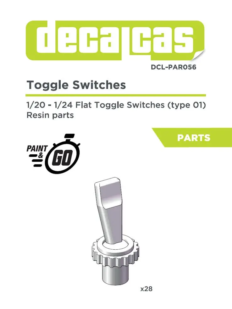 Decalcas Flat Toggle Switches Type 1 - 1/24 Scale 1