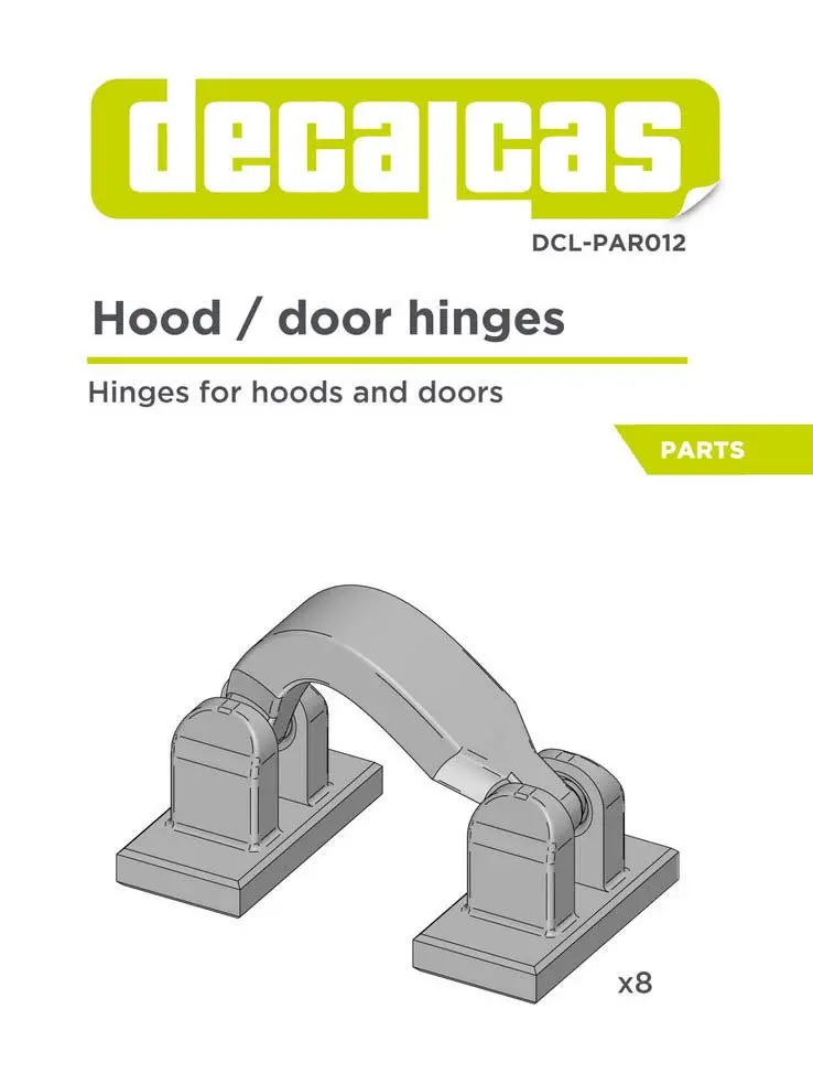 Decalcas Hood Door Hinges - Type 1 1/24 Scale 1