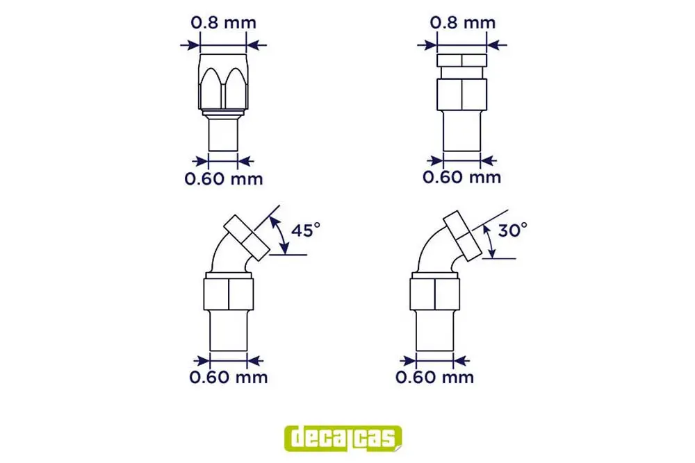 Decalcas Hose Joints 1/20 Scale 0.8Mm Hose Joints Set 1 1