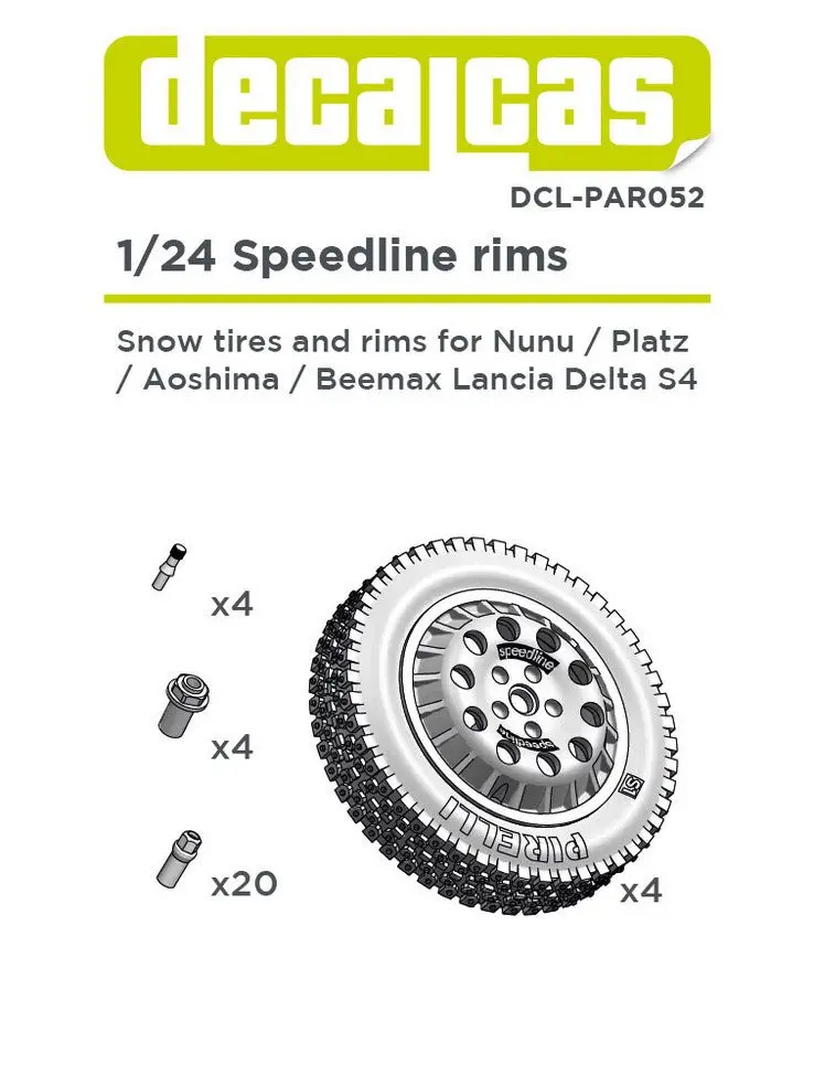 Decalcas Rims And Tyres Speedline For Lancia Delta S4 1/24 Scale 1
