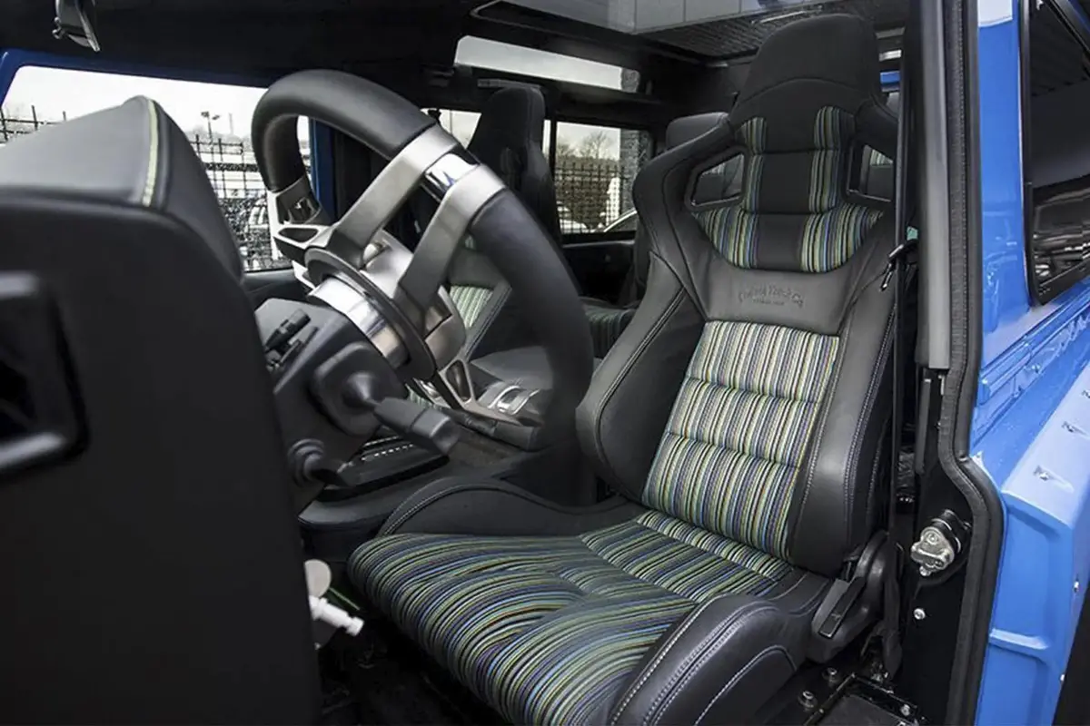 Land Rover Defender 90 Stripe Pattern Leather Interior 1