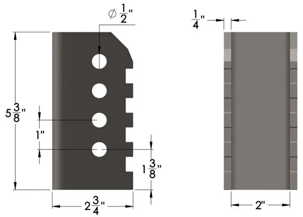 Flat Bottom Link Mount Bracket Pair 2