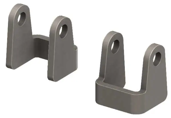 Bent, Flat Bottom Shock Bracket Pair 1