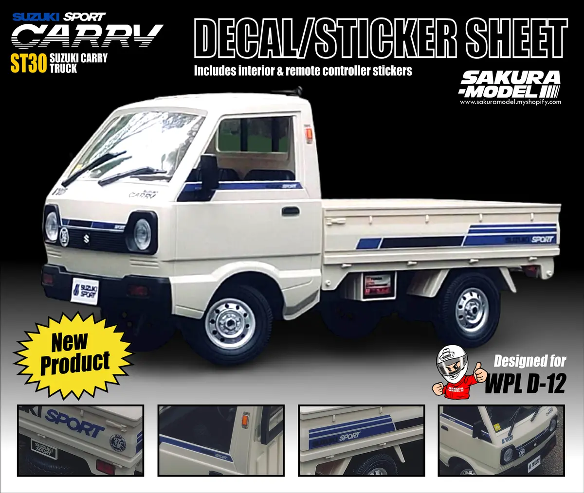 Decal / Stickers Sheet For Wpl D12 Kei Truck 1