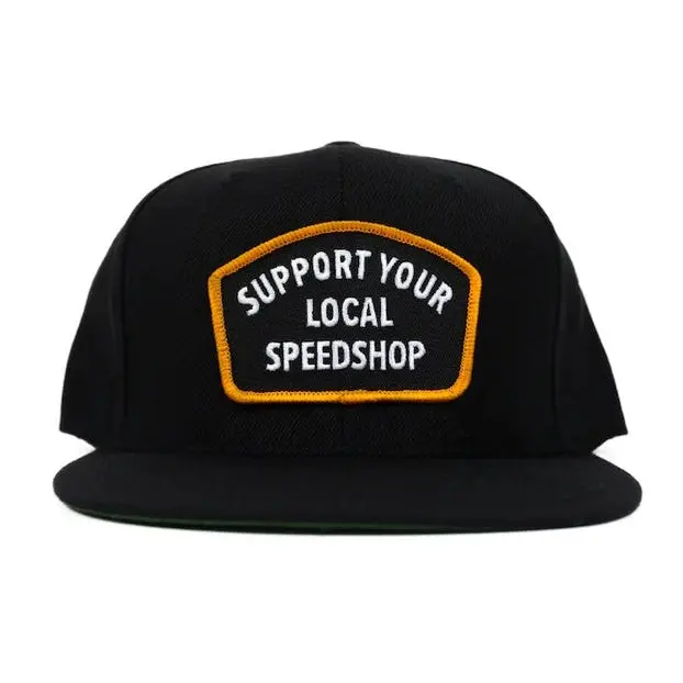 Bbi Autosport Support Your Local Speedshop Snapback Hat Black/Yellow 1