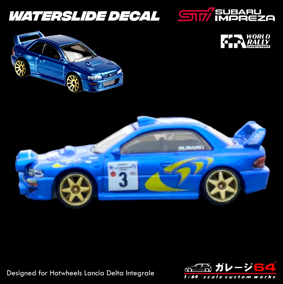 Decal Set Hot Wheels Subaru 22B World Rally Championship 2
