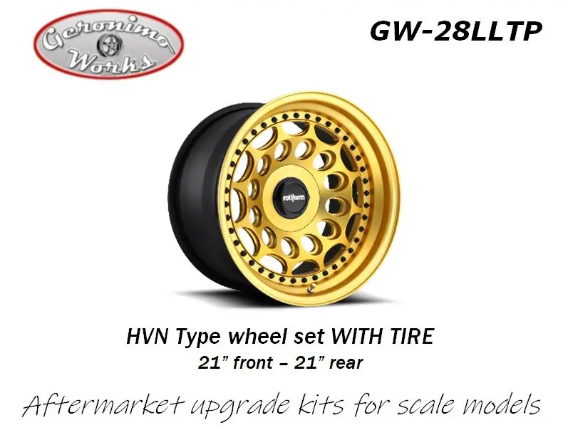 Geronimoworks Rotiform Hvn Type Wheel Set 21"-21" With Pirelli Tire 1