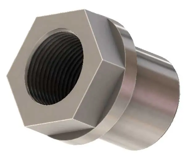 1 1/4-12 Hex Right Hand Thread Tube Insert For 1 1/2 Inch Id Tube 1