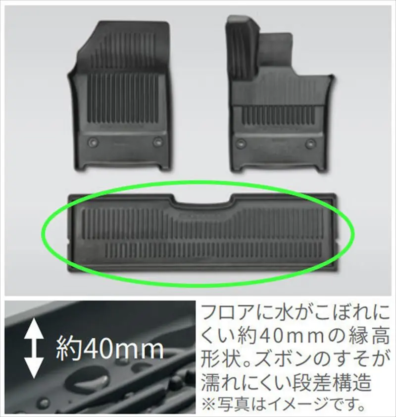 『ヴェルファイア』 純正 Aahh40w Taha40w Aahh45w Taha45w スノー・レジャー用フロアマット（縁高タイプ）リヤ2列目のみ ※フロント別売 パーツ トヨタ純正部品 フロアカーペット カーマット カーペットマット オプション アクセサリー 用品 1
