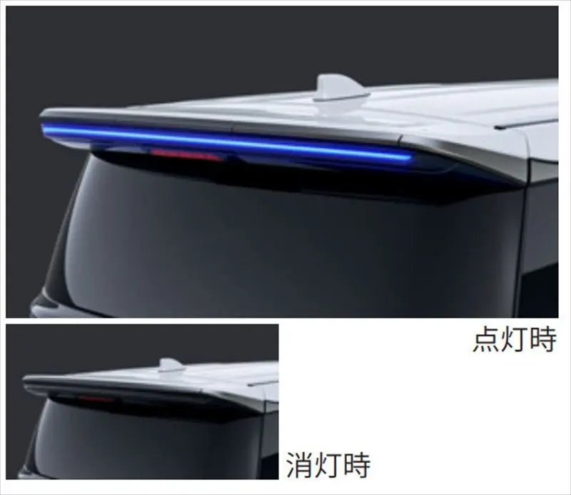 『ヴェルファイア』 純正 Aahh40w Taha40w Aahh45w Taha45w Modellista イルミルーフスポイラー（スモークメッキ）プラチナホワイトパールマイカ パーツ トヨタ純正部品 メッキ オプション アクセサリー 用品 1