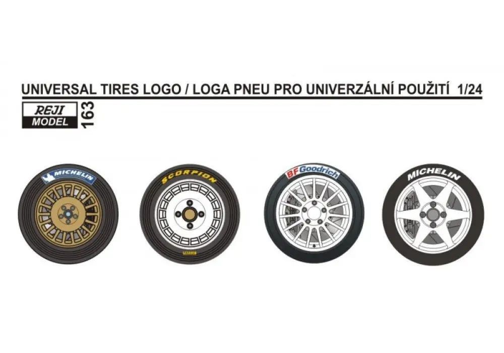 Reji Model Universal Tires Logo No. 163 1:24 1