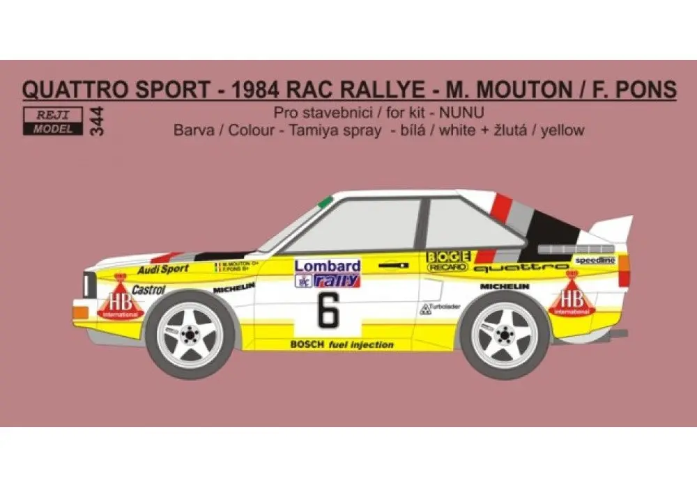 Reji Model Audi Quattro Sport Team By Hb International #6 No. 344 1