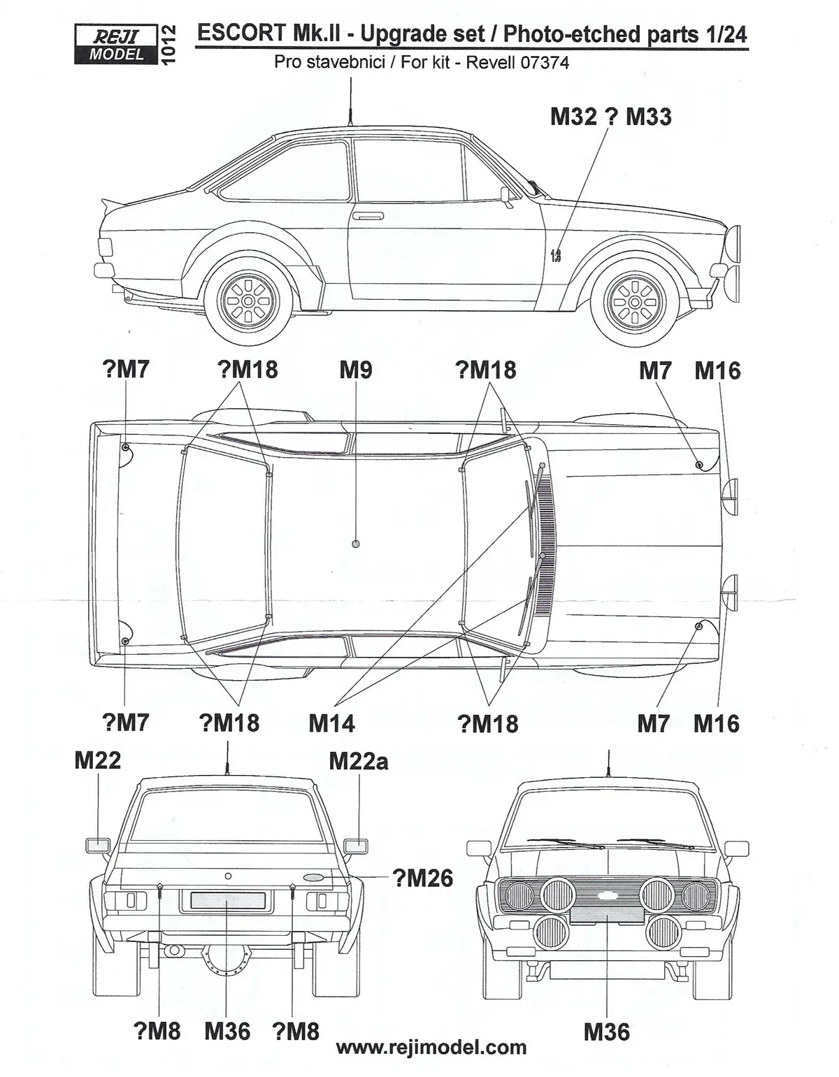 Reji Model Ford Escort Mkii Rs1800 1