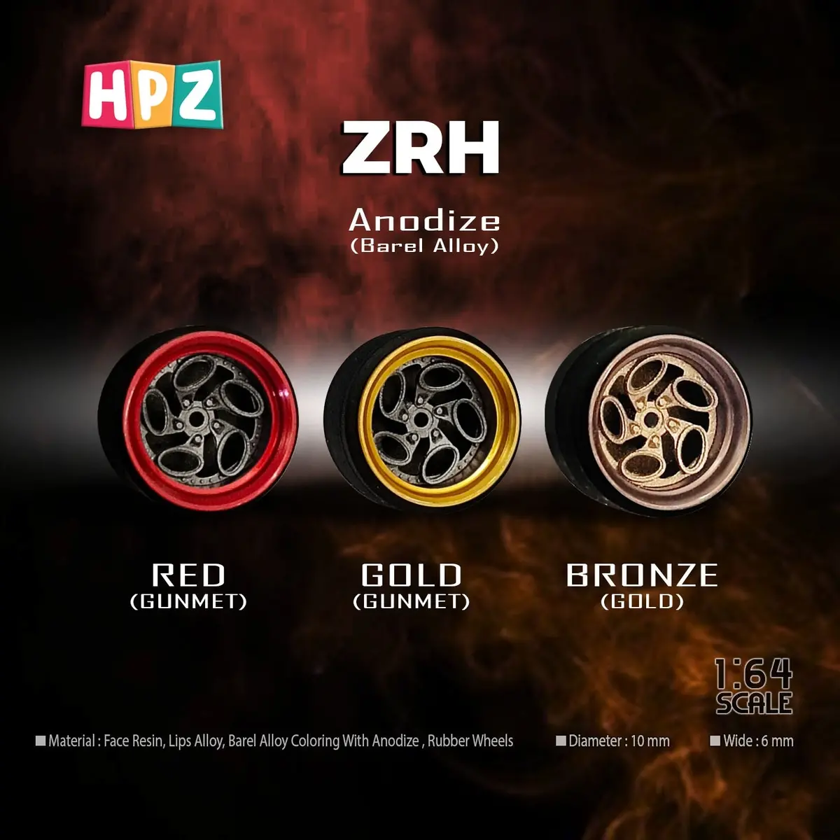 Hpz Wheels Anodize Model Zrh 1