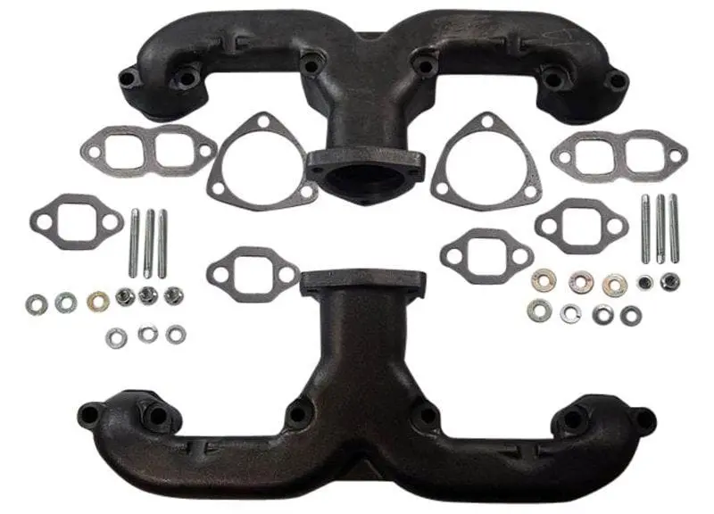 Rpcr900 Rams Horn Exhaust Manifolds – Raw Cast Iron Pair For Classic V8 Engines 1